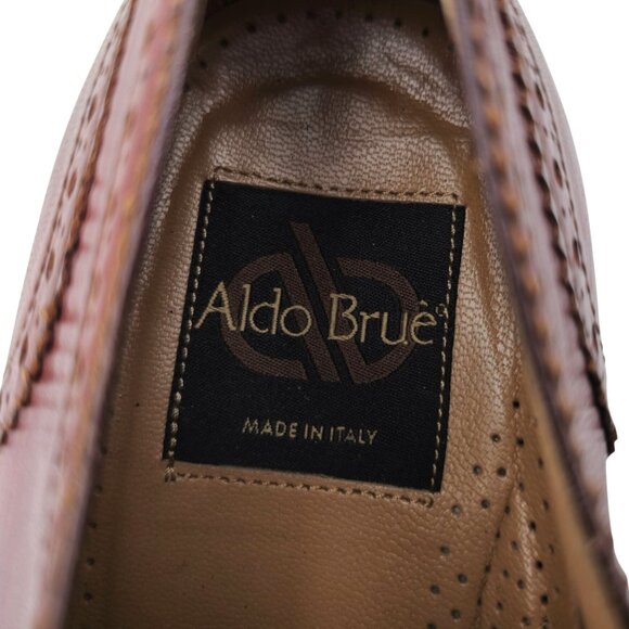 Aldo Brue Italy Cognac Brown Leather Dress Shoes Mens 7.5 Cap-toe Derby Oxfords main image 9
